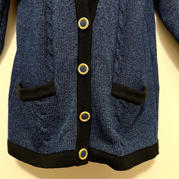 Vintage Outlander Navy & Black Sweater Cardigan - Picture 2 of 10